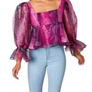 Buddy Love Elegant Pink Sheer Women's Top